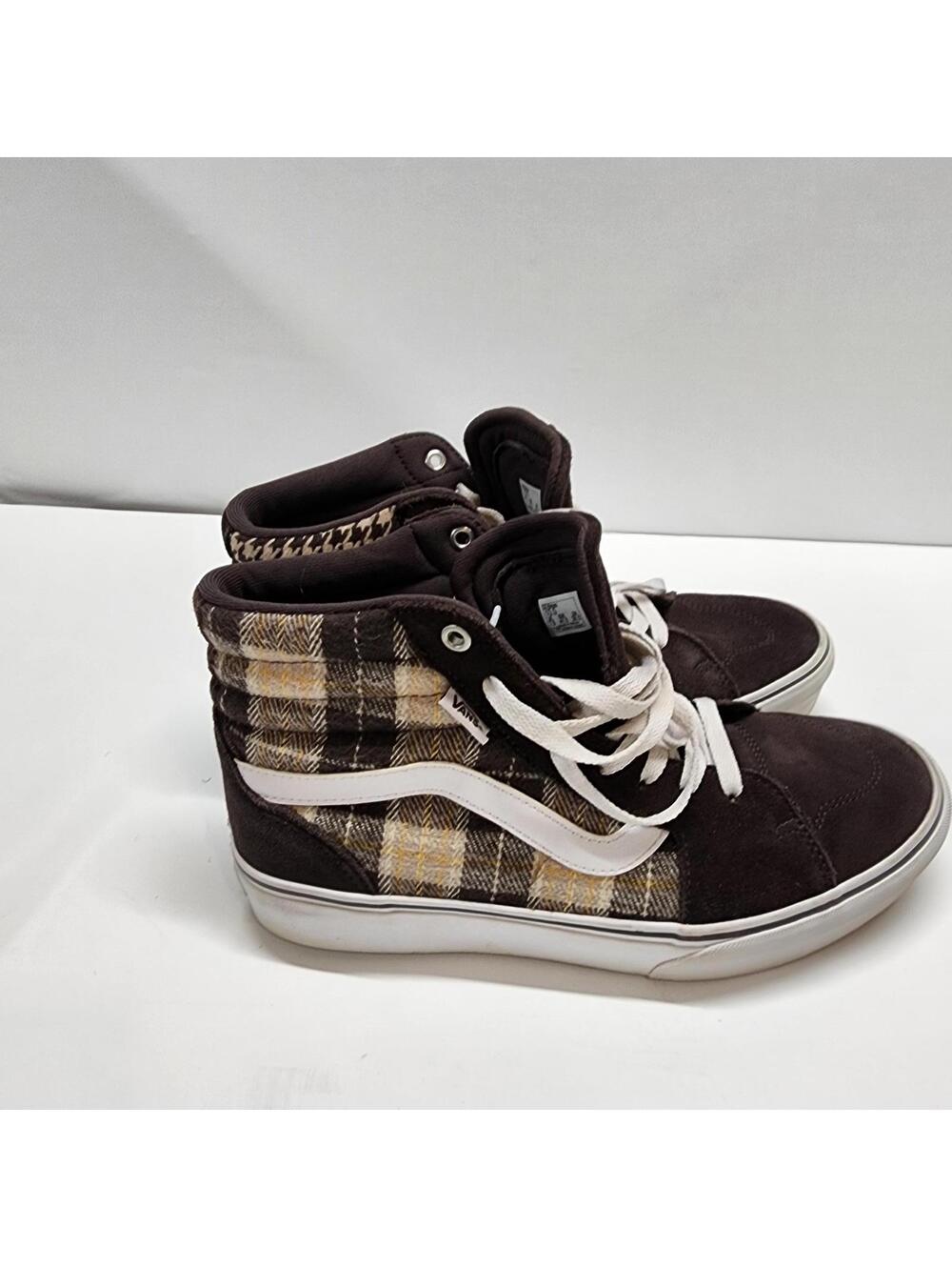 LKNW Vans Filmore Hi Platform Sneakers Womens Size 10 Plaid Mix Brown White - Picture 4 of 8